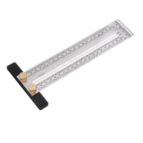 Drillpro 200/300/400mm Stainless Steel Precision Marking T Ruler Hole Positioning Measuring Ruler Woodworking Scriber Sc