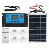 100W Solar Panel kit 12V battery Charger 10-100A LCD Controller For Caravan Van Boat