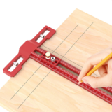 ENJOYWOOD TS-24 Scribing Ruler Multi-Function 400mm/600mm Snap-In Slider 360° Marking Thickened Base Adjustable Length 4
