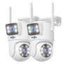 Hiseeu 2 Pack 6MP WIFI IP Camera Wireless Security Camera 5G 2.4G WiFi Dual Lens PTZ Outdoor Motion Tracking Color Night
