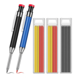 Metal Solid Carpenter Pencil Set For Deep Hole Marker With Refill Leads Marking Tool Woodworking Deep Hole Mechanical Pe