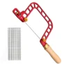Woodworking Hand Saw Coping Saw Aluminum Alloy Frame Wooden Handle 337mm with Diamond Wire Versatile Cutting for Ceramic