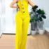 V-Neck High Stretch Tapered Drop-Crotch Casual Jumpsuit With Pockets