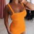 Bandeau Spaghetti Strap Sleevless Mini Dress Casual Slim Fit Bodycon Dress